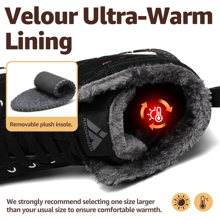 Черевики зимові жіночі Mishansha, тепла підкладка, снігоступи, зимові черевики для активного відпочинку, розмір 36-48 EU, колір чорний