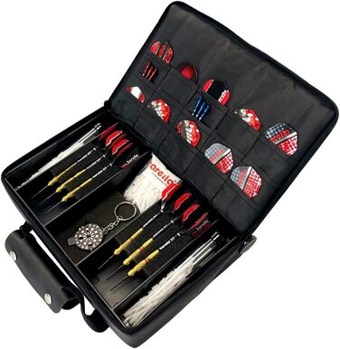 Чохол для дартсу Karella Master Pak чорний — кейс для 3 комплектів дротиків та аксесуарів
