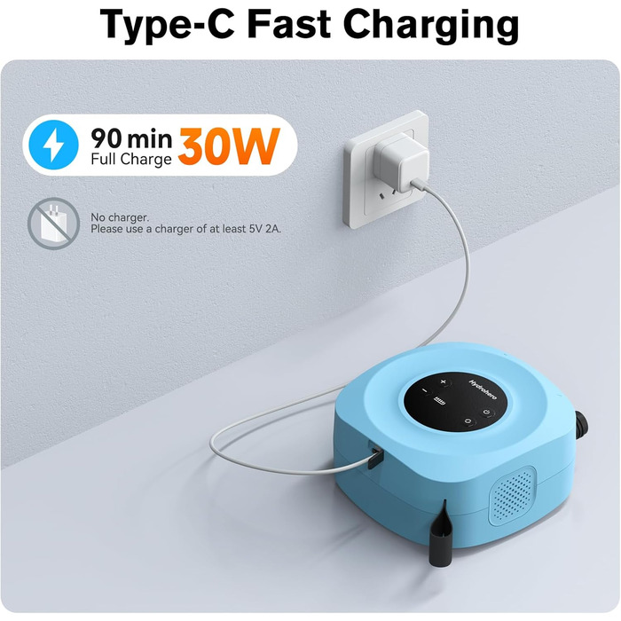 Електричний насос для SUP Hydrohero 20PSI з автоматичним вимкненням, для SUP, кайтсерфінгу, наметів, човнів (блакитний)