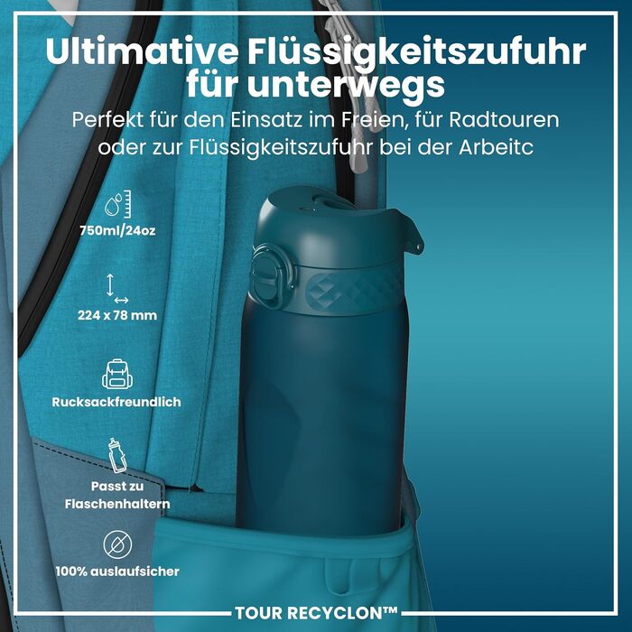 ION8 Фляга для води, 750 мл, глибокий Petrol, Evo