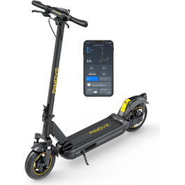 Електросамокат ALLMOVE 500W для дорослих, запас ходу 45 км, складний, 10'' суцільнолиті колеса, керування через додаток, потрійна система гальм, навантаження до 150 кг, велика LED-панель, без ABE