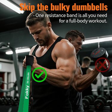 Набір фітнес-гумок Fokky Fitnessbänder - 5 шт., гумки для фітнесу з кріпленням для дверей та захисними накладками, для силових тренувань, розвитку м'язів, кросфіту. Кольори: червоний, чорний, фіолетовий, зелений, помаранчевий