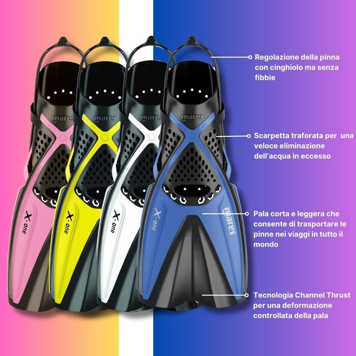 Ласти Mares X-One Junior для снорклінгу дитячі, білі, розмір S - відкрита п'ята, без застібок