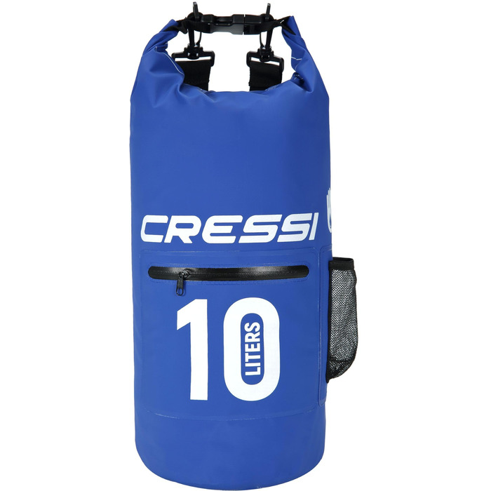 Водонепроникний мішок Cressi Dry Bag 10 LT для дайвінгу, плавання, риболовлі, каякінгу, рафтингу, кемпінгу та сноубордингу (з блискавкою, блакитний)