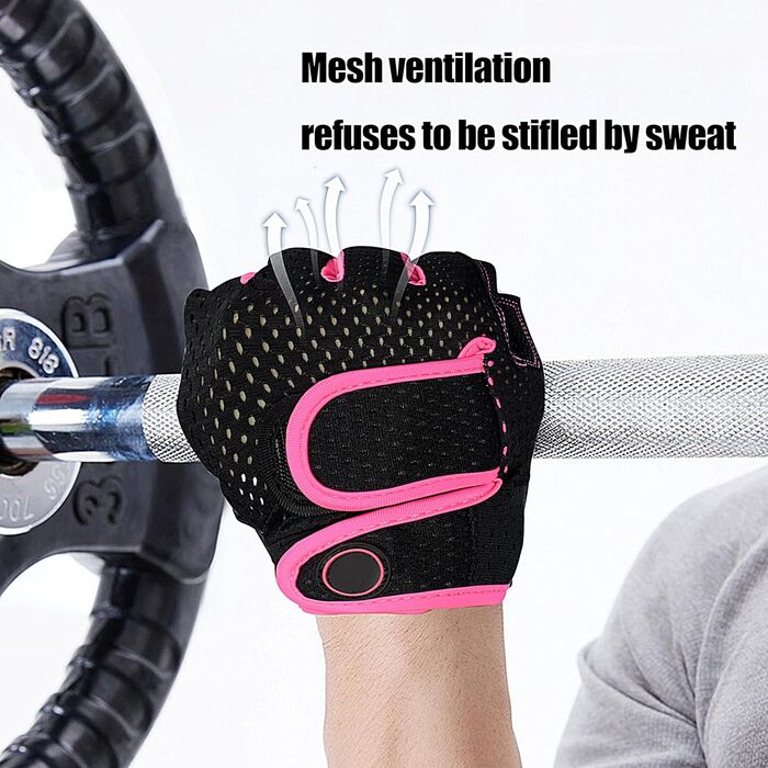 Фитнес рукавички для чоловіків Daen, тренувальні рукавички для силових тренувань, важкої атлетики, тренувань на тренажерах, велоспорту (M, Чорний Рожевий)