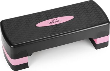 Аеробний степ Queenfit 3-рівневий, регульований, для фітнесу вдома
