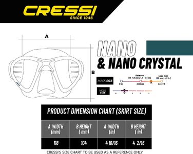 Маска для підводного плавання Cressi Nano чоловіча, синьо-чорна