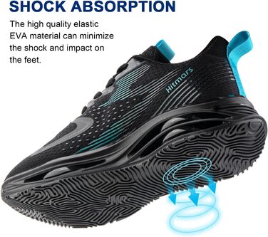 Чоловічі кросівки Hitmars для бігу та фітнесу: легкі, дихаючі, зручні (EU 39-46, чорний/сірий)