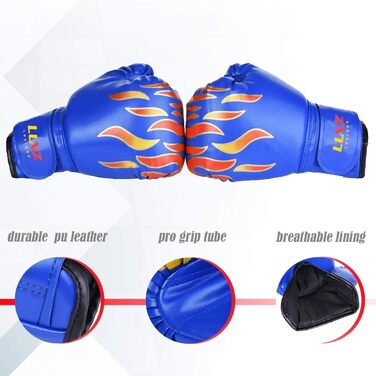 Боксерські рукавички для дітей Kinder Boxhandschuhe 6OZ/8OZ для MMA, муай-тай, кікбоксингу та тренувань на боксерській груші (8OZ, блакитні)