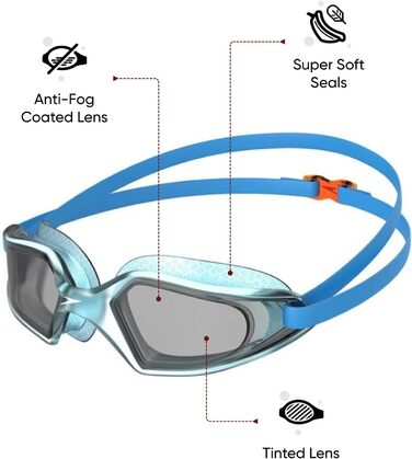 Окуляри для плавання Speedo Hydropulse Junior (6-14 років) Poolblue/Chilliblue