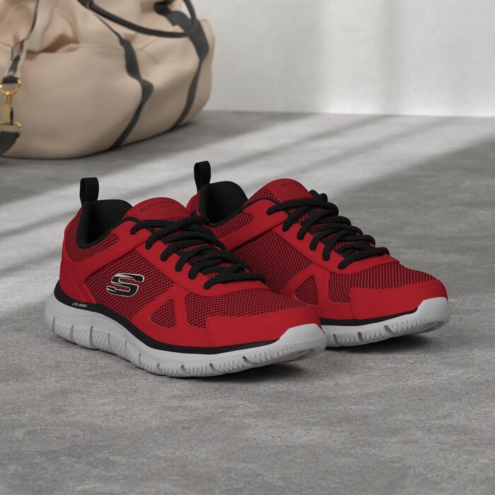 Чоловічі кросівки Skechers Track Scloric, червоні, шкіра та сітка