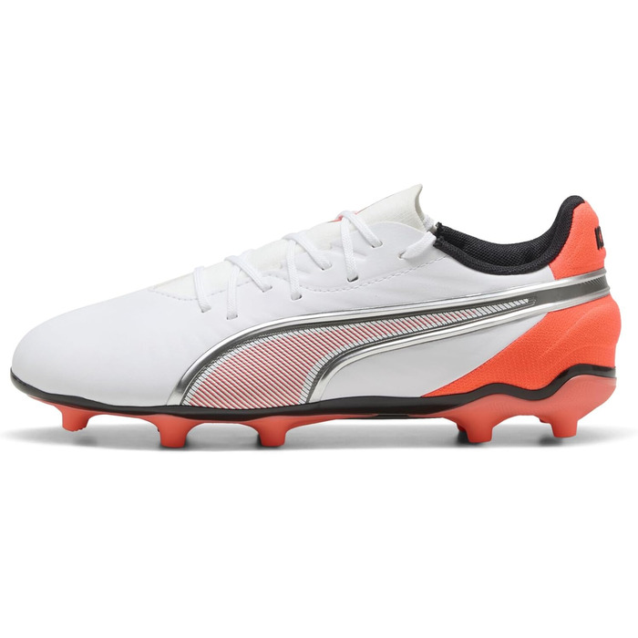 Дитячі футбольні бутси PUMA King Match FG/AG Jr - біло-червоно-срібні (33 EU)