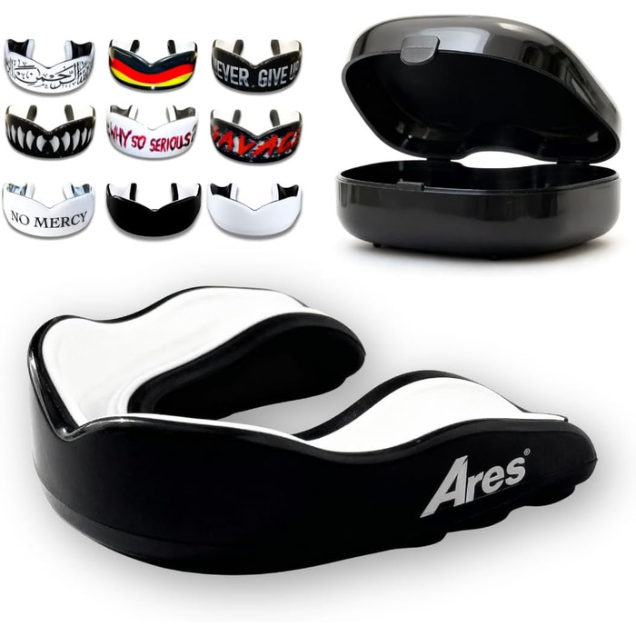 Професійний захист зубів (mouthguard) для бойових мистецтв, MMA та спортсменів. Коробка з контейнером. Чорний. Преміум-якість.