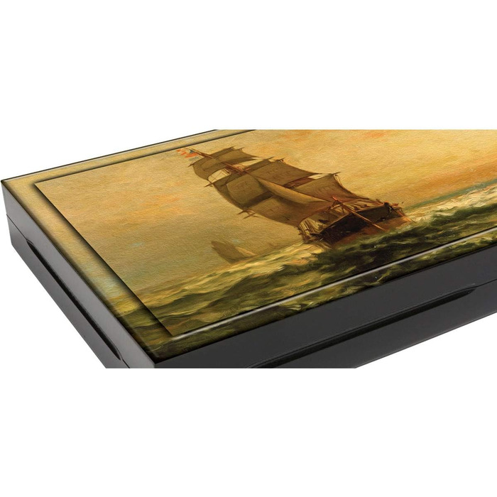 Дерев'яна настільна гра нарди PrimoLiving Deluxe XXL 57x48,8 см, складаний кейс, стиль Sailor