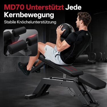 JOROTO MD70 Тренувальна лава з регулюванням, багатофункціональна лава для фітнесу, вантажопідйомність до 400 кг, 8 положень спинки та 5 положень сидіння, для комплексних тренувань