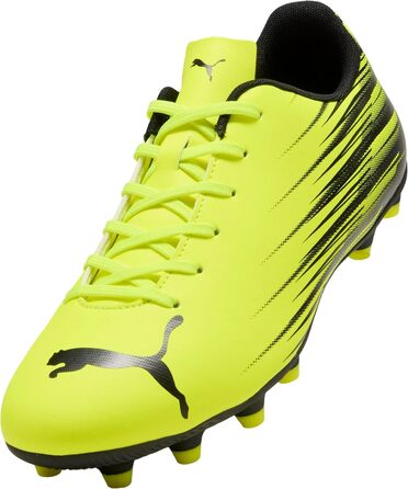 Кросівки футбольні PUMA Attacanto Firm для штучного ґрунту, білі/чорні, 44 EU, Yellow Alert