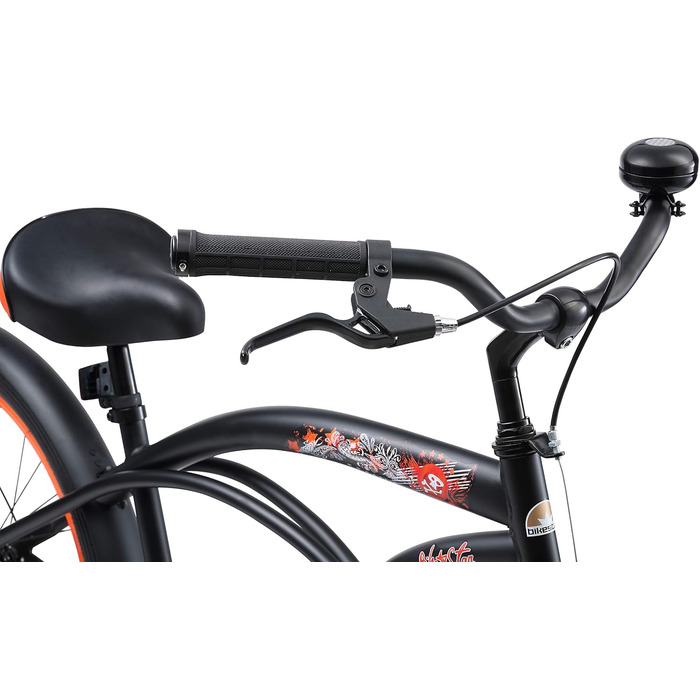 Дитяче велосипед BIKESTAR 24 дюйми для хлопчиків та дівчаток від 6 років | Круізер | Чорний колір