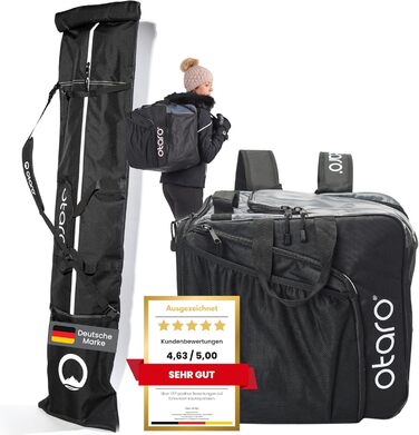 Чохол для лижних черевиків Otaro з відділенням для шолома | Сумка для лиж, шолома та аксесуарів | Водонепроникний, міцний, сірий (57L)