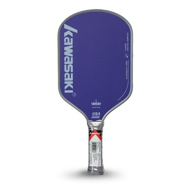 Рікетбол ракетка Kawasaki T700 з карбоновою поверхнею 14 мм, серцем з PP Honeycomb (CFS), схвалена USAPA, для змагань, з чохлом та обмотувальними стрічками (серія King 6) (фіолетова)
