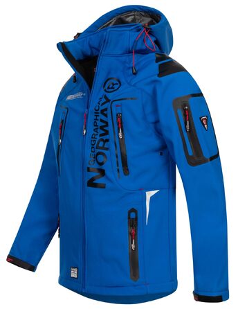 Чоловіча куртка Softshell Geographical Norway FVS — демісезонна outdoor куртка для походів та спорту, водонепроникна, синя, розмір L