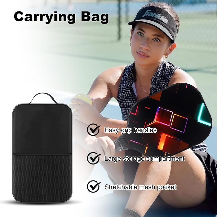 Набір для піклболу CISSIYOG: 4 ракетки, м'ячики, сумка, фібергласова поверхня, для початківців (внутрішні/зовнішні м'ячики)