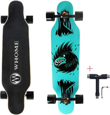 Скейтборд WHOME Longboard 31 дюйм для дорослих і дітей, круїзний, для початківців і профі, з T-інструментом