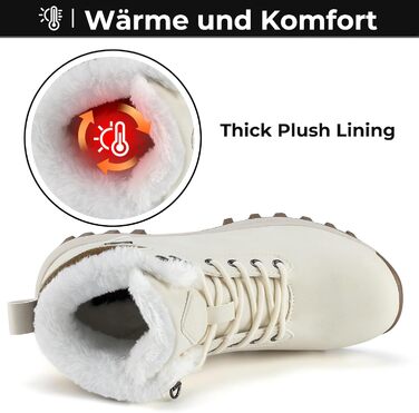 Зимові черевики Mishansha для чоловіків та жінок. Теплі, з підкладкою, зимові чоботи для активного відпочинку. Розміри 36-48 EU (42 EU, Бежевий)