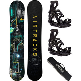 Чоловічий комплект для сноуборду Airtracks Data Flat Zero Rocker Wide 150 см з кріпленням Master Fastec та чохлом