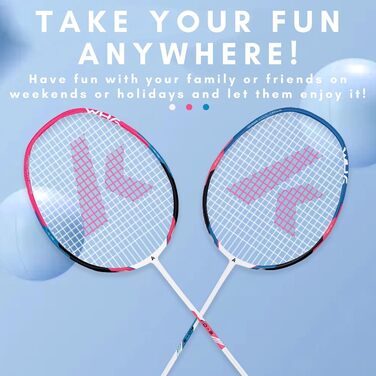 Бадмінтонні ракетки Kawasaki Pro Graphite 2 шт. з аксесуарами (3 волани, 2 overgrips, сумка)