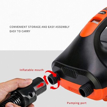 Електрична повітряна помпа для SUP, човни, надувні матраци та каяки, 20PSI, 12V DC, з автовимкненням