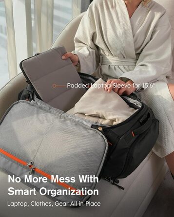 Спортивна сумка-рюкзак Tolaccea 40L з відділеннями для взуття, мокрого одягу та ноутбука 15.6