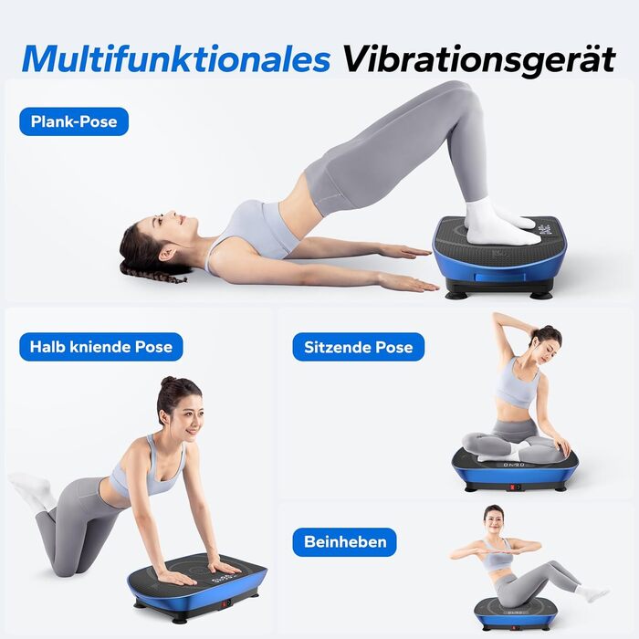 Вібраційна платформа MERACH для тренувань всього тіла, підтримка Bluetooth, синій