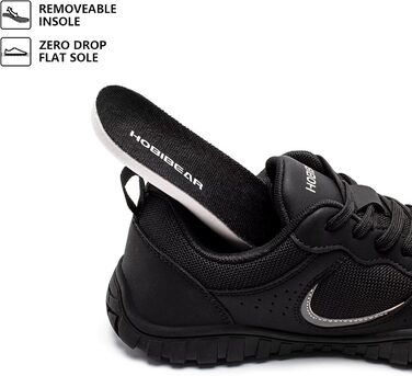 Взуття для бігу HOBIBEAR | Кросівки для трейлраннінгу з широкою передньою частиною | Чорні (43 EU)