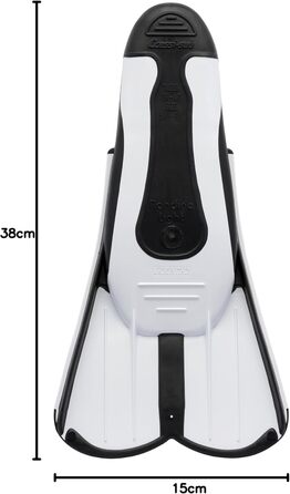 Cressi Light Fins – Короткі ласти для снорклінгу та плавання. Білі, 39/40. Ефективне тренування м'язів, міцні та зручні для подорожей.