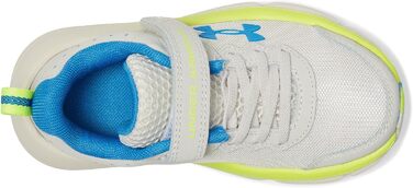 Дитячі кросівки Under Armour Assert 10 для хлопчиків, Pre School, чорно-білі, розмір 10.5 Toddler (110 Summit White High Vis Gelb Blau Atlantis)