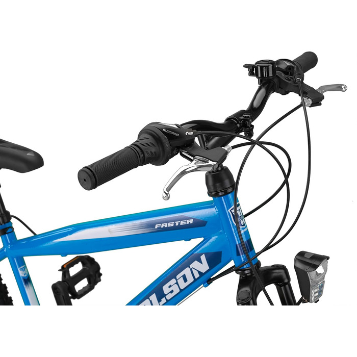 Гірський велосипед Talson 26 дюймів, 21-швидкісна Shimano, амортизаційна вилка, освітлення, синій
