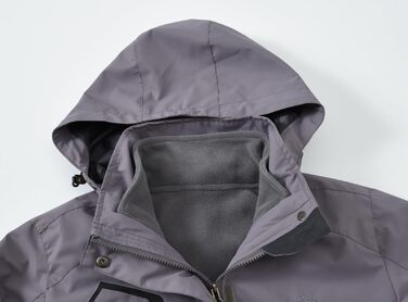 Жіноча 3-в-1 куртка Ysento: тепла флісова куртка, водонепроникна, вітронепроникна, функціональна, софтшелл знімною капюшоном (Сірий, S)