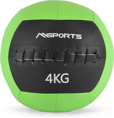 MSPORTS М'яч для фітнесу Wall-Ball, медичний м'яч, 2-10 кг, преміум якість