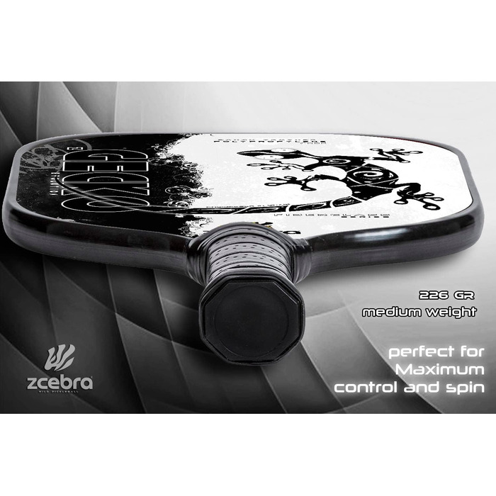 Ракетка для піклболу ZGECKO (біла), композитна, легка, з серцем з бджолиного дерева та поліпропіленом