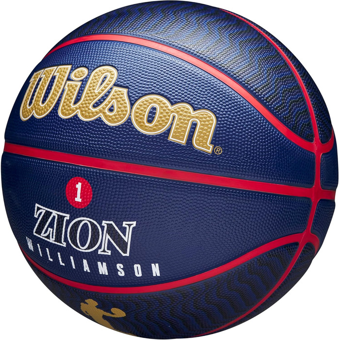 М'яч для баскетболу Wilson NBA Player Icon Outdoor - Size 7 (29.5 дюймів) та Mini Size 7 New Orleans Pelicans