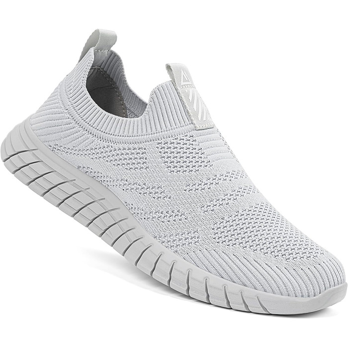 Сліпони чоловічі без шнурівки, спортивні кросівки сірого кольору, дихаючі, для ходьби та бігу, розмір 45 EU