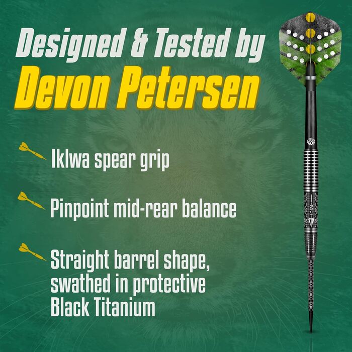Дротики Shot Steel Devon Petersen Courage African Warrior 90% вольфраму, стальні, набір з Нової Зеландії