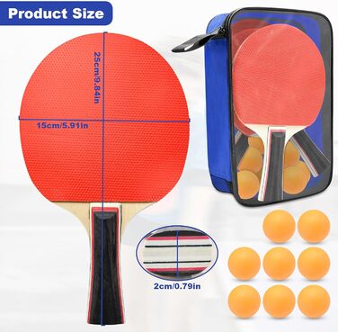 Набір для настільного тенісу: 4 ракетки, 8 м'ячів, сумка. Підходить для початківців, сімей та професіоналів. Ідеально для гри в приміщенні та на вулиці.