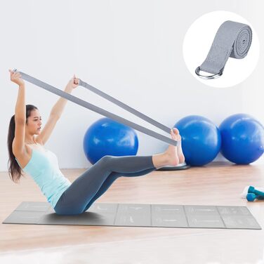 Складний килимок для йоги для жінок, антиковзкий килимок для фітнесу та пілатесу, 173x61x5 мм, сірий