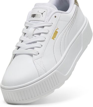 Жіночі кросівки Puma Karmen L біло-сріблясті з золотистими деталями, розмір 38.5 EU