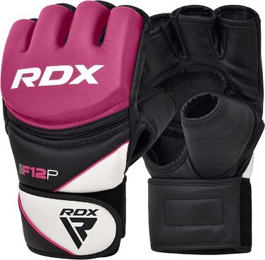 Жіночі MMA рукавички RDX з Maya Hide шкіри для єдиноборств, тренувальні рукавички для спарингу, кікбоксингу, греплінгу, боксу, муай-тай, рожеві, розмір L