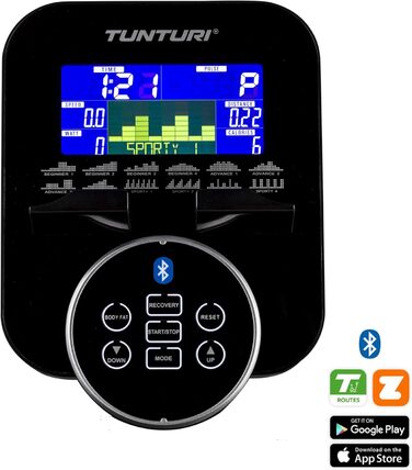 Велотренажер Tunturi FitCycle 50i/70i з LCD-дисплеєм, додатками Zwift і Tunturi Routes, 32 рівня навантаження, сенсором пульсу, для дому, до 150 кг