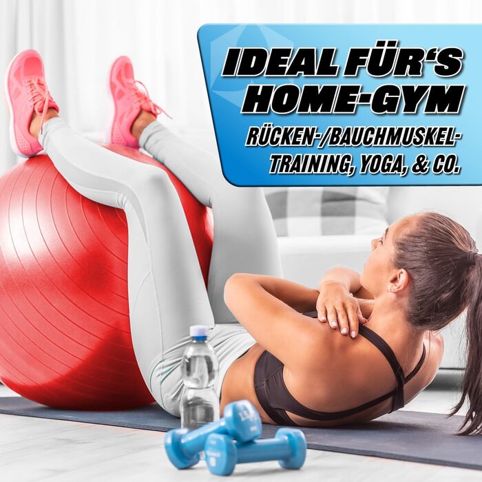 Фітнес м'яч Gymnastikball 85 см для фітнесу, йоги, пілатесу та офісу | Анти-вибух | З насосом | Червоний