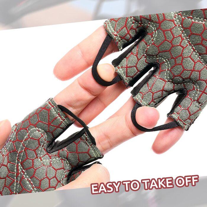 Велосипедні рукавички чоловічі літні напівпальцеві MTB, рукавички для гірського велосипеда/шосе, велосипедні рукавички для чоловіків та жінок, дихаючі, неслизькі, амортизуючі, білі (M, червоний)