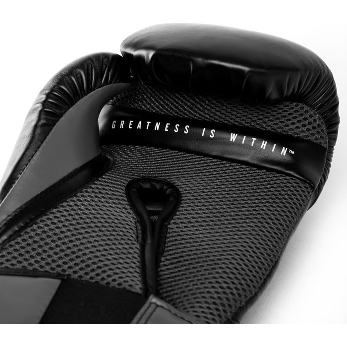 Боксерські рукавички Everlast Elite 2: для спарингу, роботи з манекеном та відбивання, клямка, ергономічна конструкція, роздільний піноспонж, оригінальні чорно-сірі, 10OZ